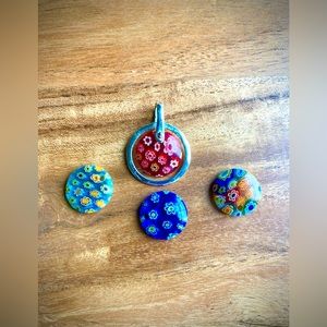 ❤️Sterling & Art Glass Pendant